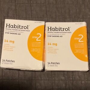 Habitrol Nicotine Transdermal Patches 14 mg Step 2 Stop Smoking 1 month supply
